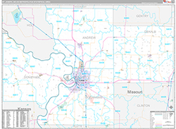St. Joseph Metro Area Wall Map Premium Style 2026